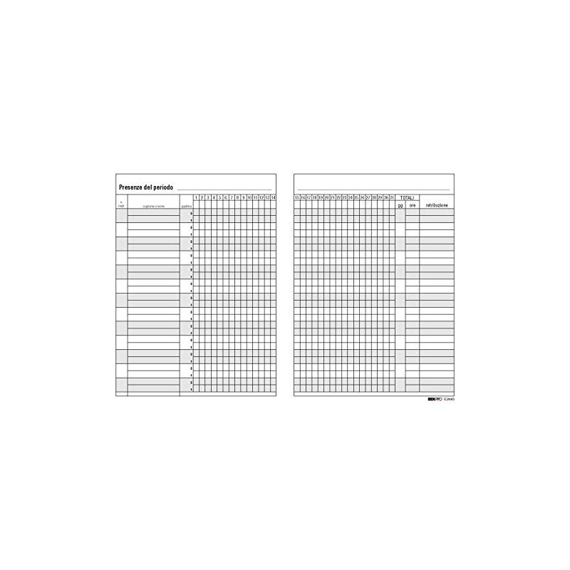 Edipro E2643 Attendance Register, 96 Pages, 17 x 12 cm