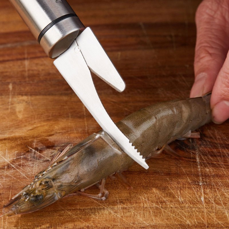 2PCS Shrimp Deveining Tool Stainless Steel Shrimp Peeler and Deveiner