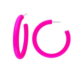 80 90s colorful star hoop earrings Colorful Big Hoop Earrings Retro Neon Earrings Dangle Earrings for Women (5CM C rose red)