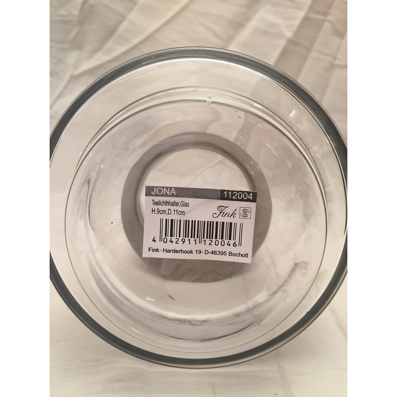 Fink JONA/Teelichthhalter,Glas/H.9cm,D.11cm