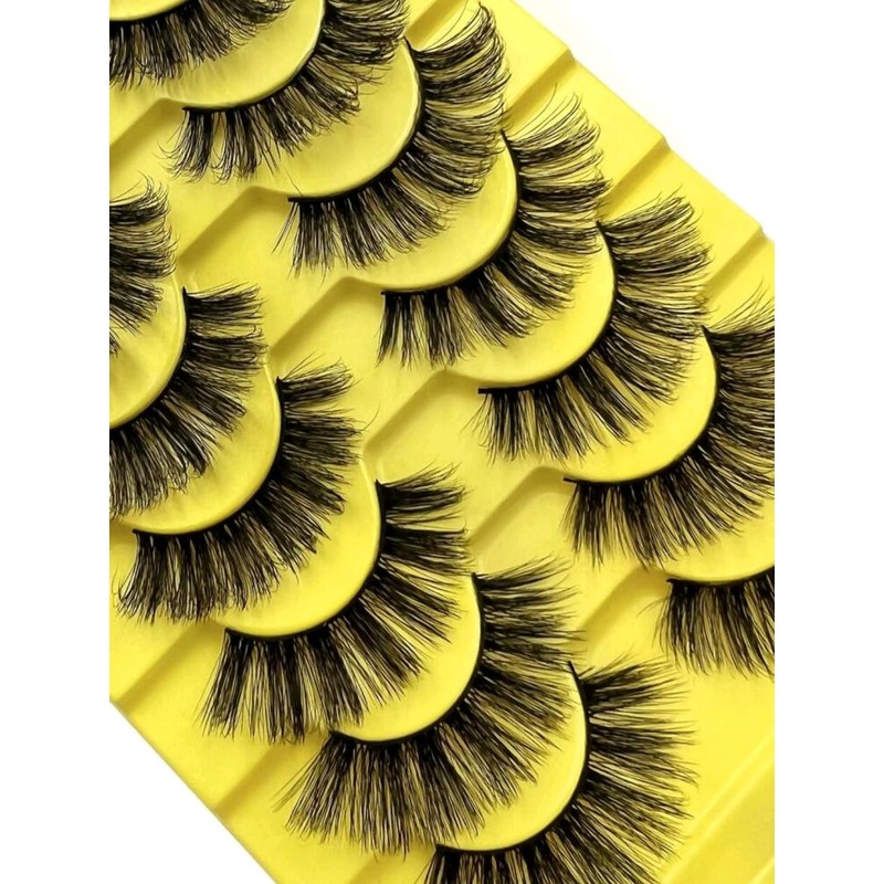 Dramatic 6D Mink False Eyelashes, Super Fluffy Wispy Style, 10