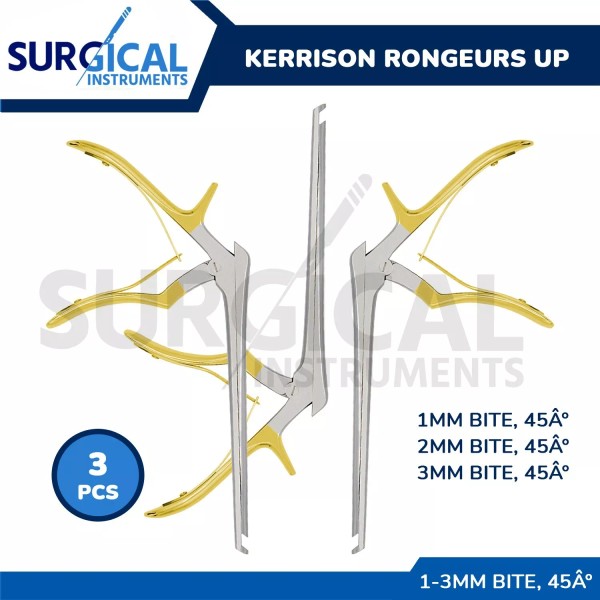 Surginstruments 3 Pcs Set KERRISON Rongeurs 7",1mm, 2mm, 3mm up
