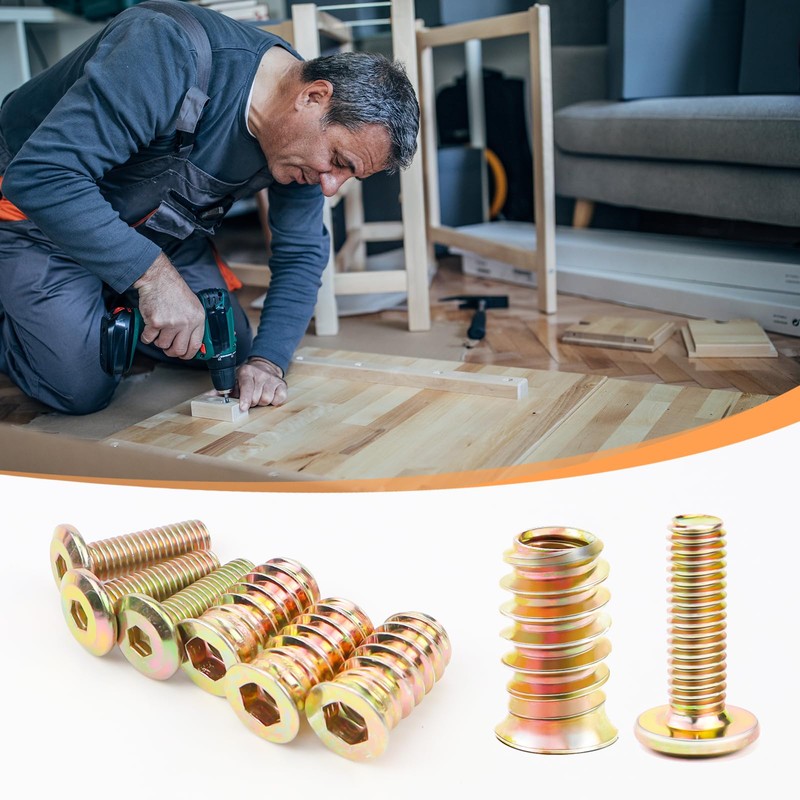 Screw-in Nut M6 x 20 Screw Sleeves with Flat Head