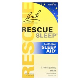 Bach RESCUE - Spray para dormir de 0.7 fl oz, ayuda natural para el sueño y el alivio del estrés, esencia floral homeopática, vegano, libre de melaton