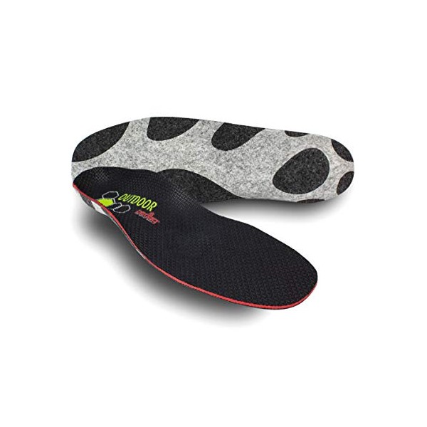 Pedag SPORTSLINE OUTDOOR Insole For Rugged Use Hiking Insoles Increased Performance – Hand Washable Breathable with Arch Support –Reduces Foot Fatigue EU 42/43, Size 12L-9M/10M