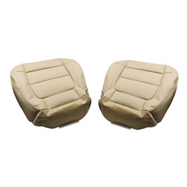 NLQR Tan Driver and Passenger Side Bottom Replacement Microfiber Leather Seat Covers Compatible with Ford F150 Lariat 2001 2002 2003