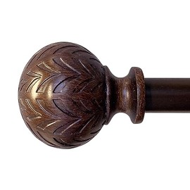 Hermosa 26-48 Inch Adjustable Curtain Rod Set, 5/8 Inch Diameter in Walnut