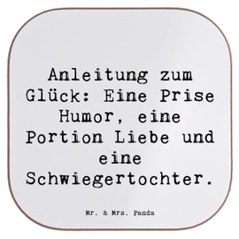 Mr. & Mrs. Panda Drinks Coaster Humour Love Daughter in Law - Gift, Thank You, Instructions, Wooden Coasters, Anniversaries, Birthdays