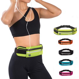 Running Belts for Women Waterproof Fanny Pack Running Waist Pouch Phone holder Adjustable Sports Money Belt with Headphone Port