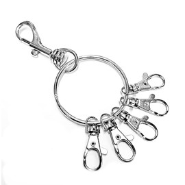 Quick Release Key Organiser Ring with 5 Clips, 58mm Ring, Heavy Duty Metal Belt Clip, Bunches of Keys Management System