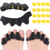 Threlaco 2 Pairs Adjustable Toe Separators for Men and Women,