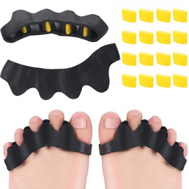 Threlaco 2 Pairs Adjustable Toe Separators for Men and Women, Toe Spacers Improve Balance and Toes to Their Natural Shape, Enhanced Athletic Mobility Applied for Walking, Running, Yoga Practice