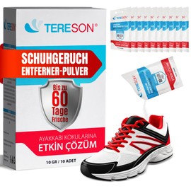 Tereson Shoe Deodorizer Powder – Long-Lasting Odor Eliminator for Shoes, Sneakers & Boots – Freshness for Up to 60 Days – 10 Single-Use Sachets