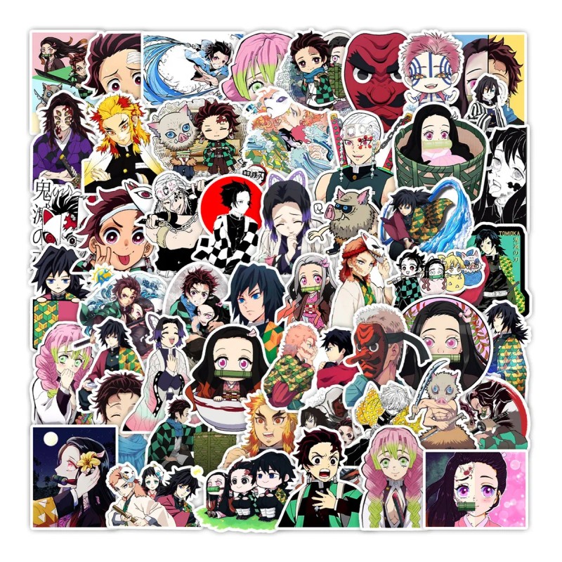 Calcomanias Anime Demon Slayer Stickers Pvc Contra Agua