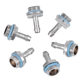 Lazmin PC Water Cooling 6 PCS Two-Touch Fitting G1 / 4 Thread Barb Fitting Connection Tube for Computer Water Cooling System (7.2mm)