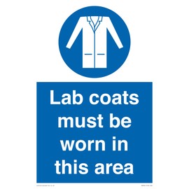Lab coats must be worn in this area Sign - 200x300mm - A4P