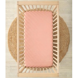 Love To Dream 2-in-1 Waterproof Cot Sheet & Mattress Protector | Tencel Soft Jersey Fabric, Fits Oval Mattress, Extra-Wide Elastic, Machine Washable & Anti-Bacterial, Quiet Waterproof Backing | Pink