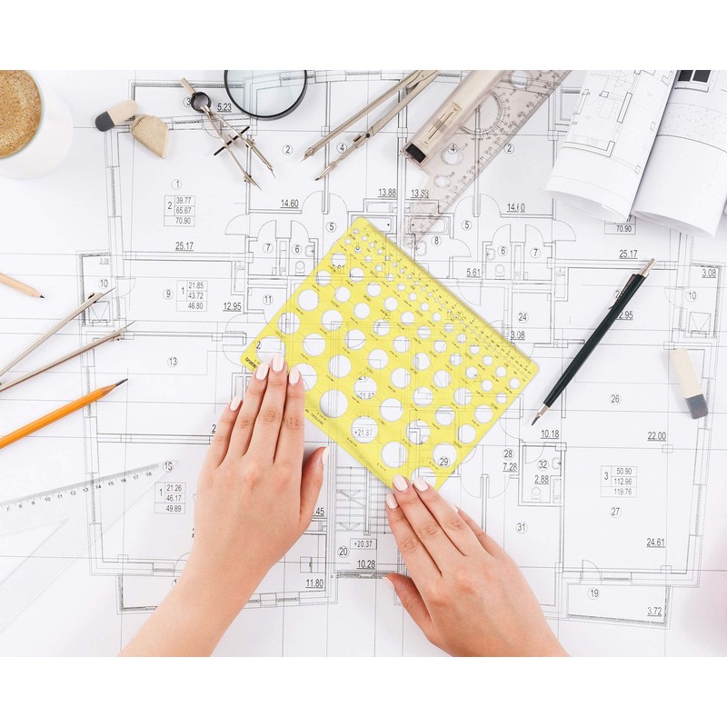 Traceease Geometric Drafting Small Circles Inking Template Drawing Stencil, Designing