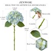 JINWOE Light Blue Hydrangea Artificial Flowers,4Pcs 20" Real Touch Lifelike