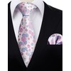 Alizeal Mens 3.15inch Unique Floral Tie with Floral Print Pocket