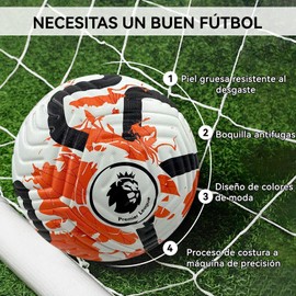 Jesir Balón de fútbol de Entrenamiento Juvenil,tamaño Normal de Partido 5,con Red de Pasador,para niños y Adultos,Soccer Lovers Gift,Champions League Football Fans Memorabilia(ZQ-05)