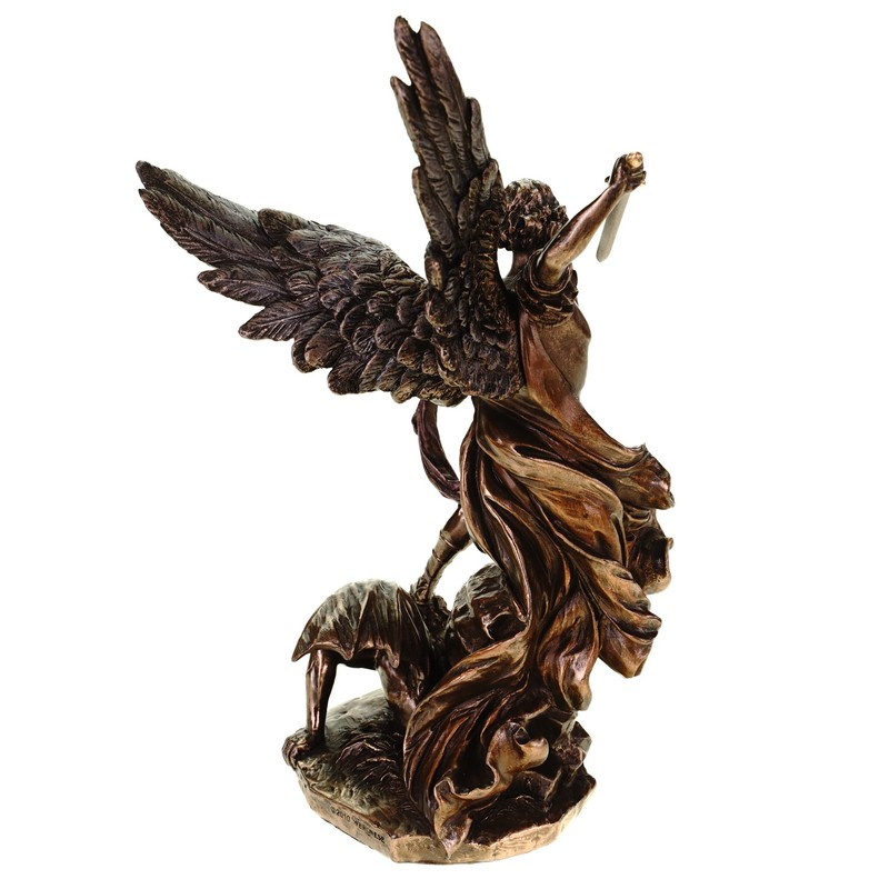 Archangel Michael Bronze Figurine Fights Evil