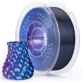 ELEGOO Silk PLA Filament Triple Colors Blue Purple Black, Shiny Tri-Color 3D Printer Filament 1.75mm Dimensional Accuracy +/- 0.05mm, 1kg Spool(2.2lbs) for Most FDM 3D Printers