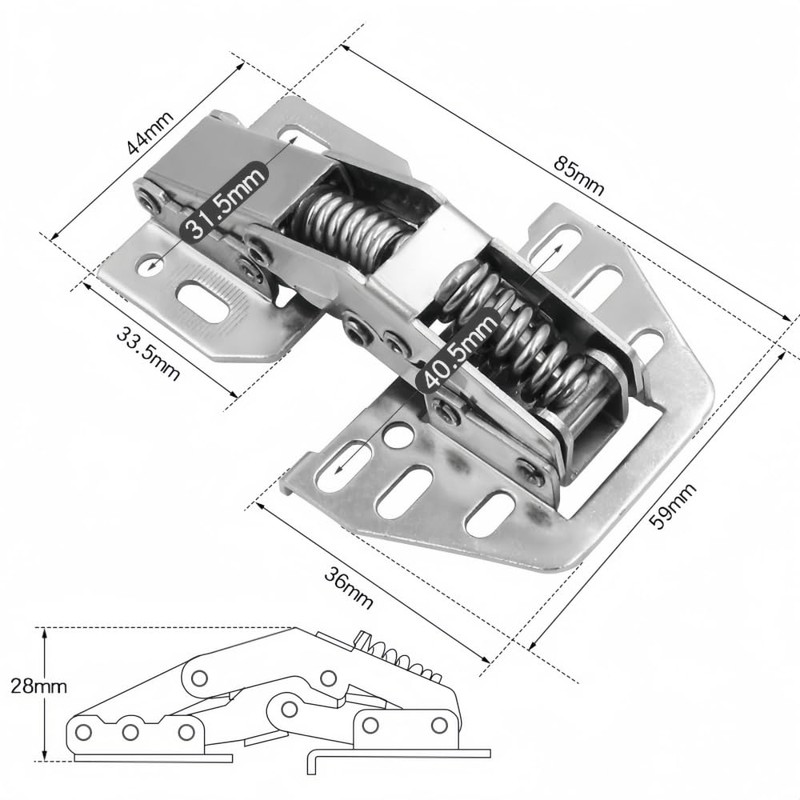 XINHAITC 2 Pcs Cabinet Lid Support Hinges Swing Up Flap