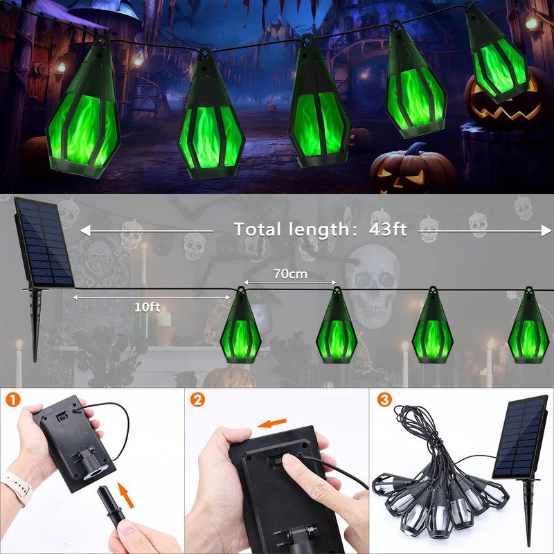 Solar String Lights for Outside, 33Ft Solar Patio Lights with