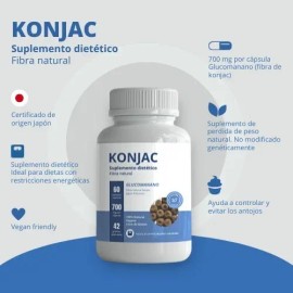 Fibra Natural Konjac Fujiro Japan Suplemento Nutricional Vegano Saciante Cápsulas