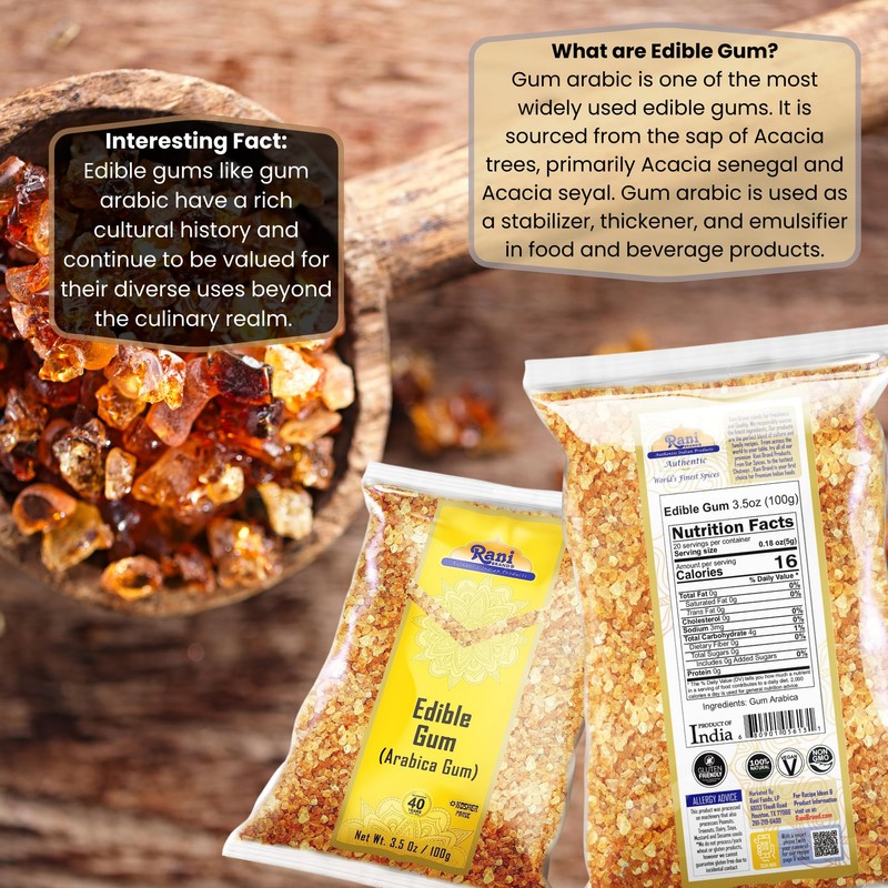 Rani Edible Gum Whole (Arabica Gum) 3.5oz (100g) ~ All