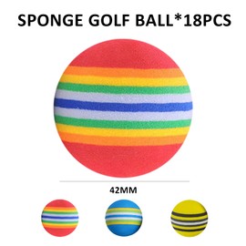 MUEEAD 18pcs Golf Balls, Practice Golf Foam Balls, Elastic Golf Sponge Balls, Suitable For Indoor And Outdoor Golf Practice Balls