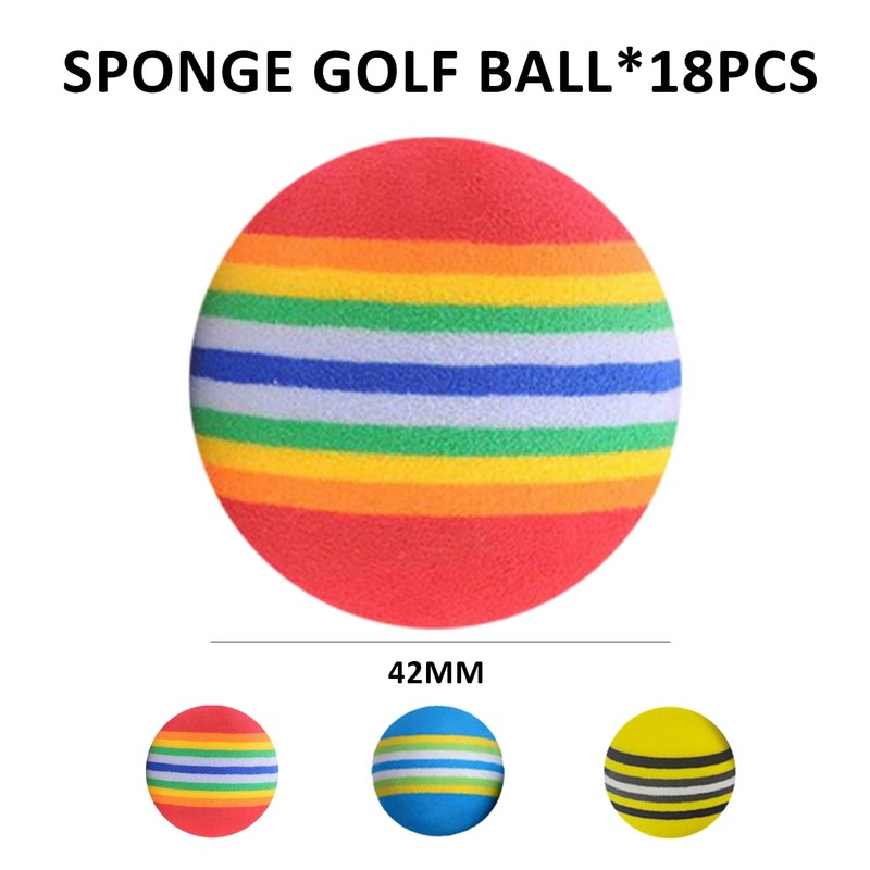 MUEEAD 18pcs Golf Balls, Practice Golf Foam Balls, Elastic Golf