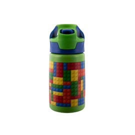 Avanti YumYum Auto Spout Insulated Drink Bottle, 375ml, Building Blocks