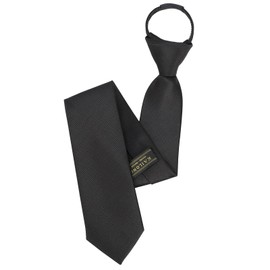 Segarty Men's Necktie, One-Touch Necktie, Easy to Wear, Plain, Formal, Ceremonies, Business, Job Hunting, School Entrance Ceremony, Black