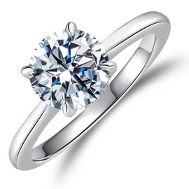 Elio Passero 1.5CT Engagement Rings for Women,925 Sterling Silver CZ Round Solitaire Engagement Ring with 18K Gold Plated,Promise Engagement Wedding Bands Couple Rings for Her size 5.5