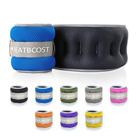 Ankle Wrist Weights for Women Men A Pair of 10 Lbs BeatBoost Arm Leg Weight Set with Adjustable Straps for Walking Pilates Exercise Workout Gym Aerobics Blue