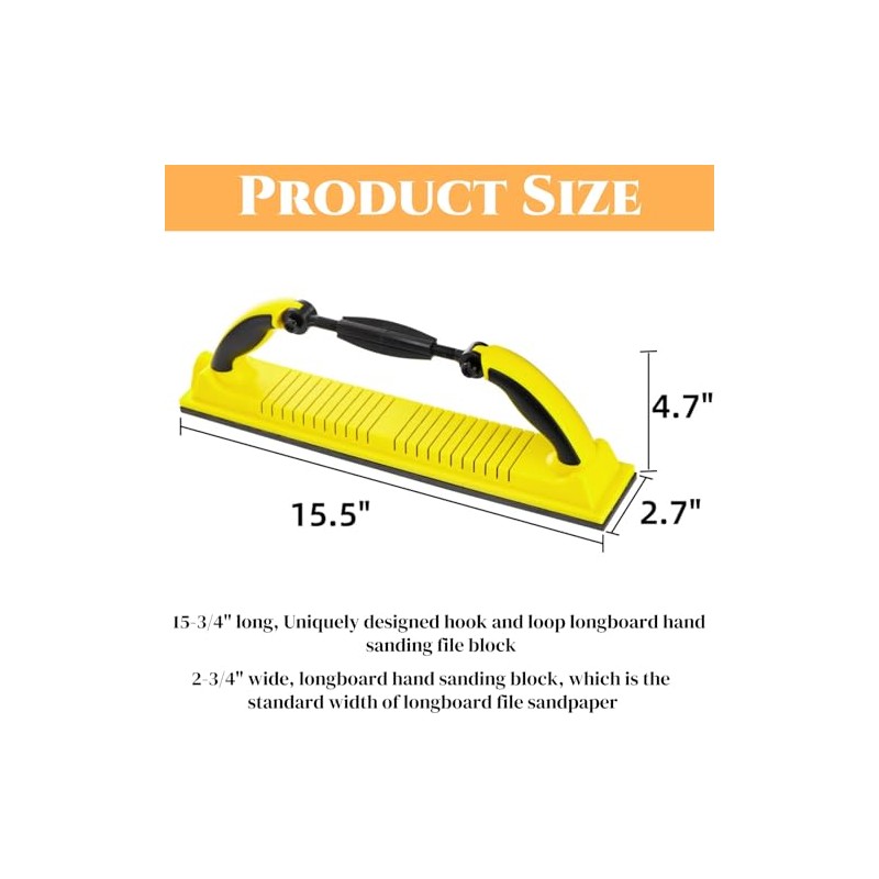 Hand Sanding File Block, Adjustable Radius Flex Longboard Sanding Block
