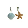 Twofish Home White Shell with Orange Starfish Shower Curtain Hooks