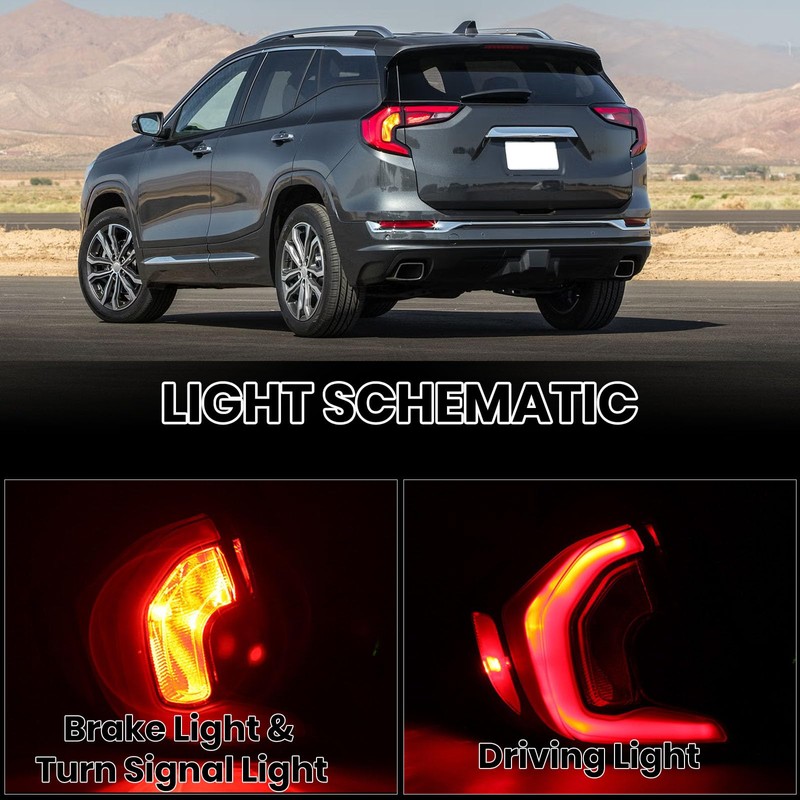 Clidr LED Tail Light Compatible with 2018-2021 GMC Terrain SLE