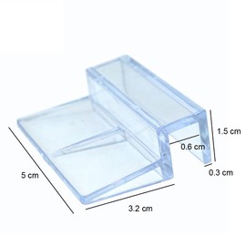6 Pieces Acrylic Transparent Fish Tank Glass Cover Clip Glass Cover Support Holders Lid Support Holder for Rimless Aquarium Fish Tank (6 mm)