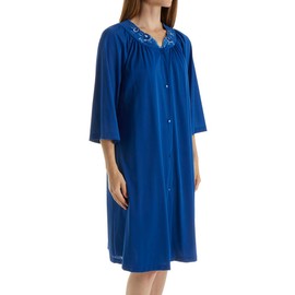 Shadowline Women's Plus Size Petals 3/4 Sleeve 41 Inch Waltz Coat, Turquoise, 1X