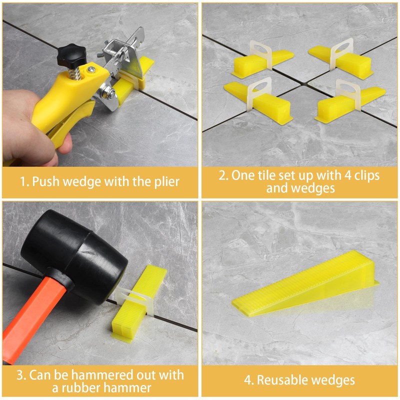 Storystore Tile Leveling System Tile Wedges, Reusable Tile Wedges Leveler