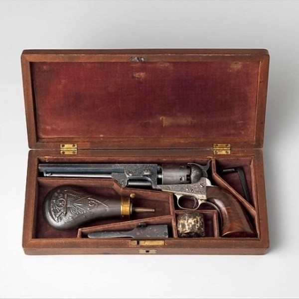 Posterazzi Colt Model 1851 Navy Percussion Revolver Serial Number 29705 with Case and Accessories Poster Print, (8 x 10)