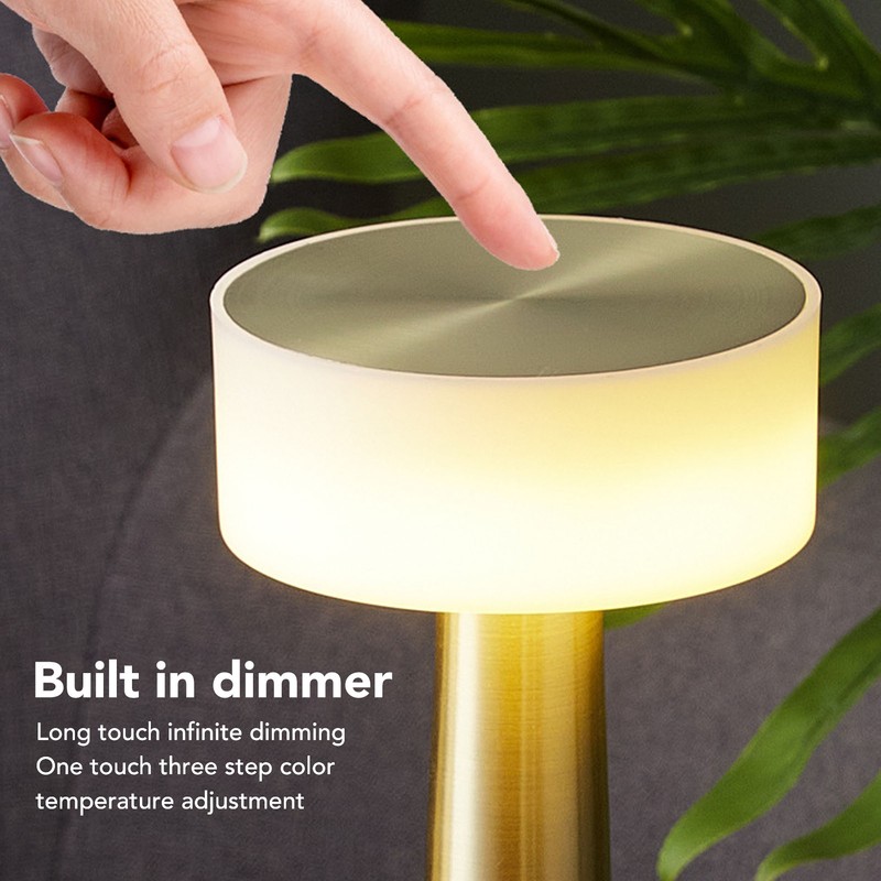 Rechargeable Cordless Table Lamp 3 Levels Brightness Small Touch Table