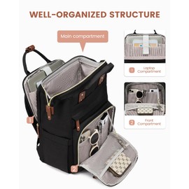 LOVEVOOK Laptop Backpack for Women, 15.6'' Waterproof Nurse Bag Teacher Work Backpack Purse for Women, Travel Computer Backpack for College Office Business Ladies