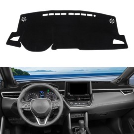 KUST Car Dash Cover for Toyota Corolla Cross Hybrid 2022-2024 2025 (NOT fit Toyota Corolla) Polyester Non-Slip Center Console Dash Cover Interior Accessories Custom Fit Dash Sunshade No Glare Black