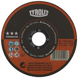 TYROLIT Premium Straight Cutting Disc Super Thin 115 x 1.0 x 22.23 mm Aluminium Form41 Contents: 25 Pieces