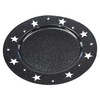 Decorative Plate Diameter 33 cm with Stars Black