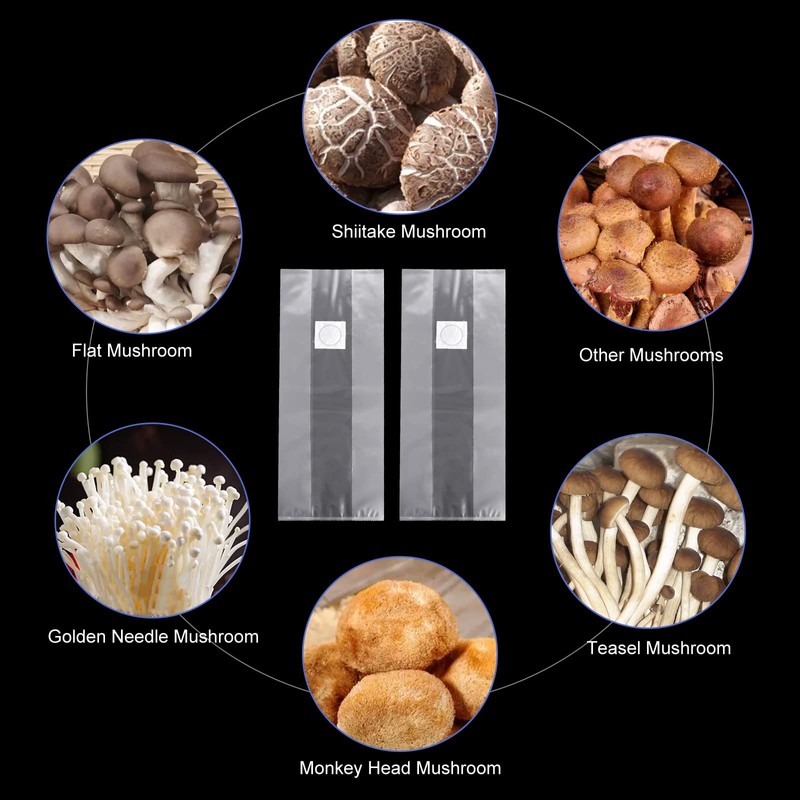 xnnmzhao Mushroom Grow Bags, Pack of 24 Mushroom Spawn Grow